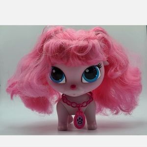 Disney Pet Palace Pink Dog 7" Pigtails no crown, Vinyl Figure 2015 Jakks Pacific